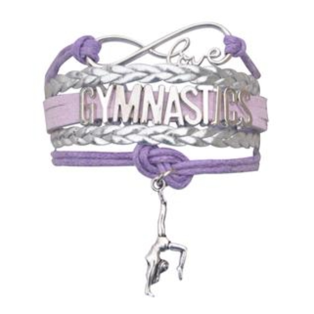Girls Gymnastics Bracelet - Purple & Silver